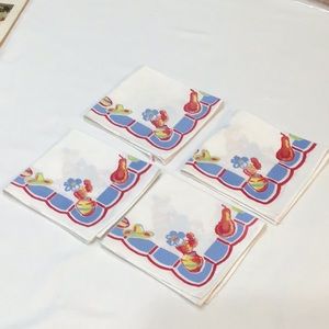 Set of 4   1940’s 1950’s Southwest theme napkins, amazing vintage condit…